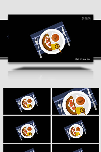 卡通类食物美食西餐写实MG动画图片