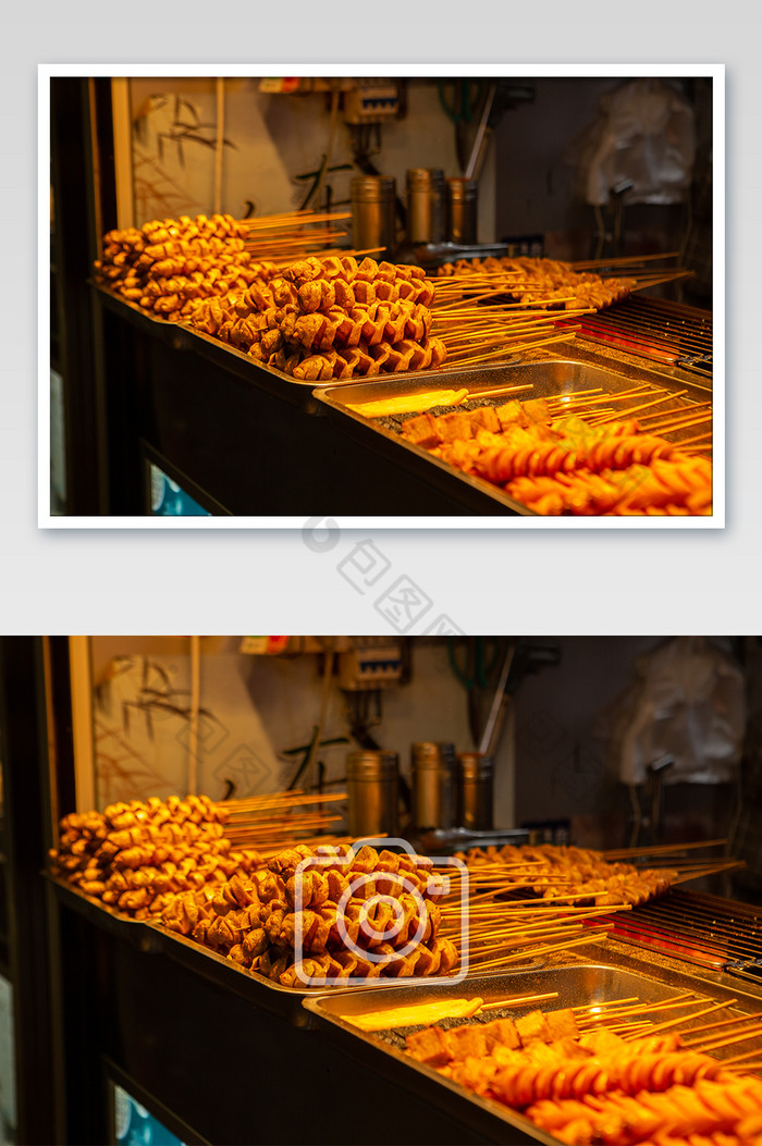 夏天夜市上的烤串的摄影图片图片
