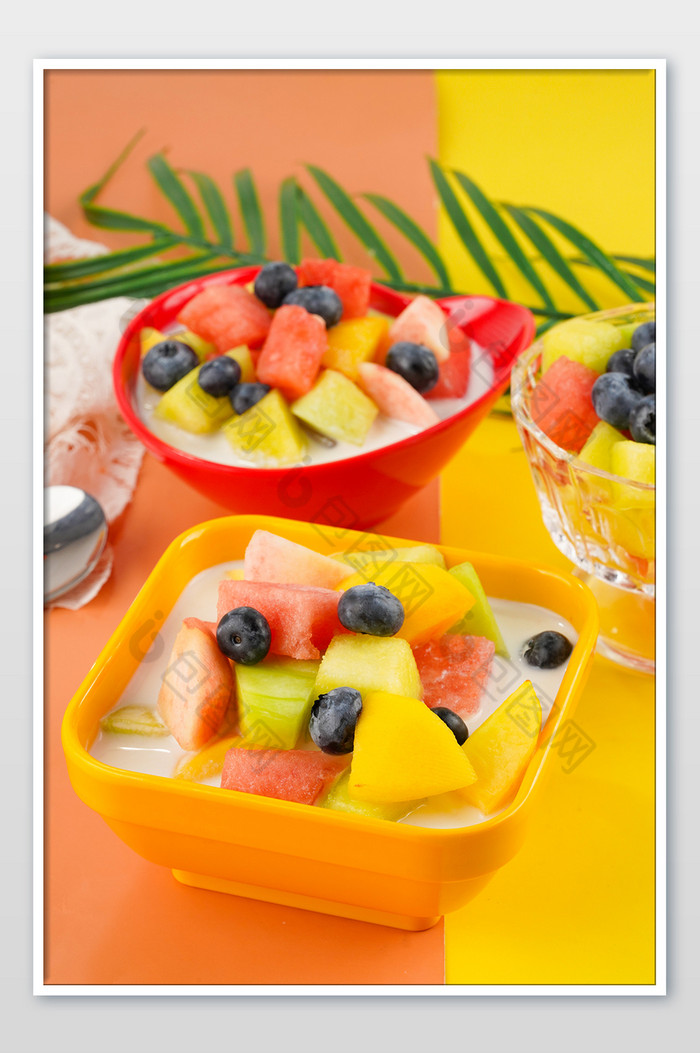 水果捞西瓜蓝莓夏季美食图片图片