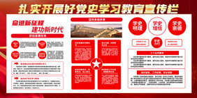 红色高端扎实开展党史学习教育党建展板