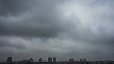 特殊天气暴雨将至乌云密布黑云延时摄影