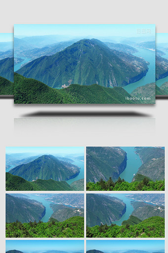 自然震撼重庆奉节三峡之巅风景区航拍图片