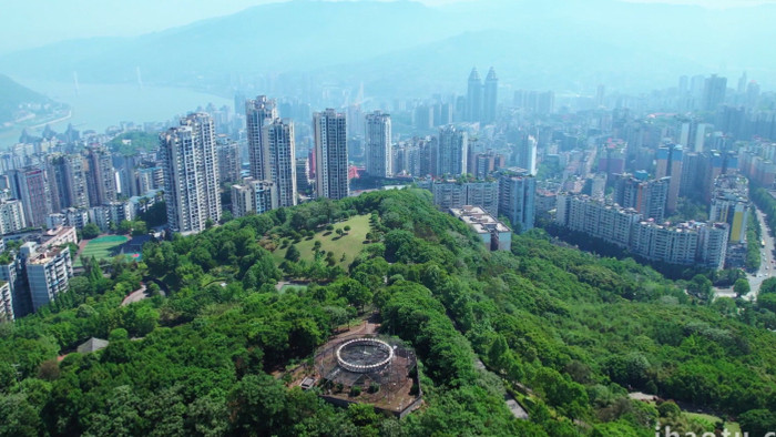 城市大气俯瞰重庆涪陵城区建设航拍