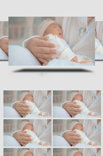 母婴母亲哄婴儿睡觉4K视频素材图片