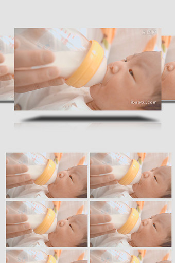 母婴亲子婴儿新生儿吃奶4K视频素材图片
