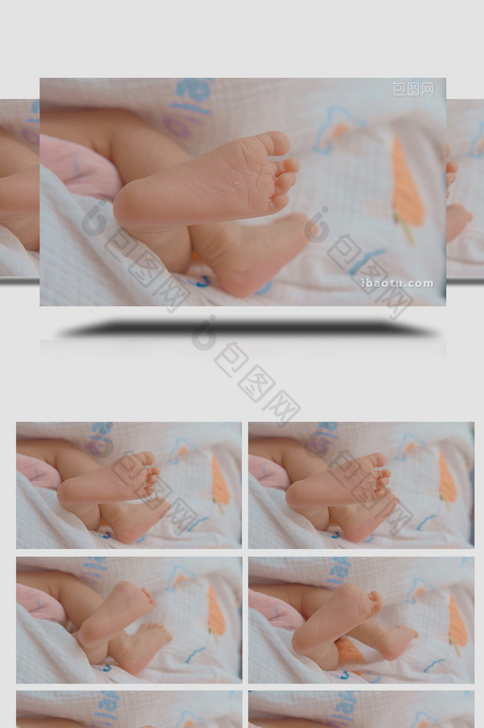 人物婴儿新生儿小脚特写4K视频素材