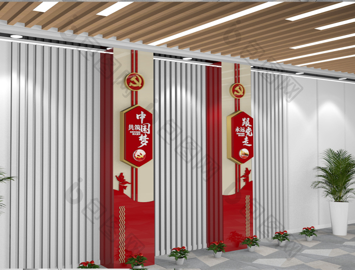 党建柱子标语中国梦跟党走柱子党建展馆柱子-包图网