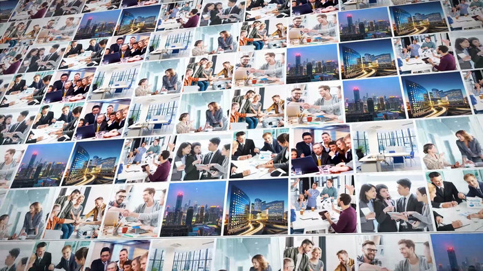 企业照片墙图片汇聚logo展示ae模板