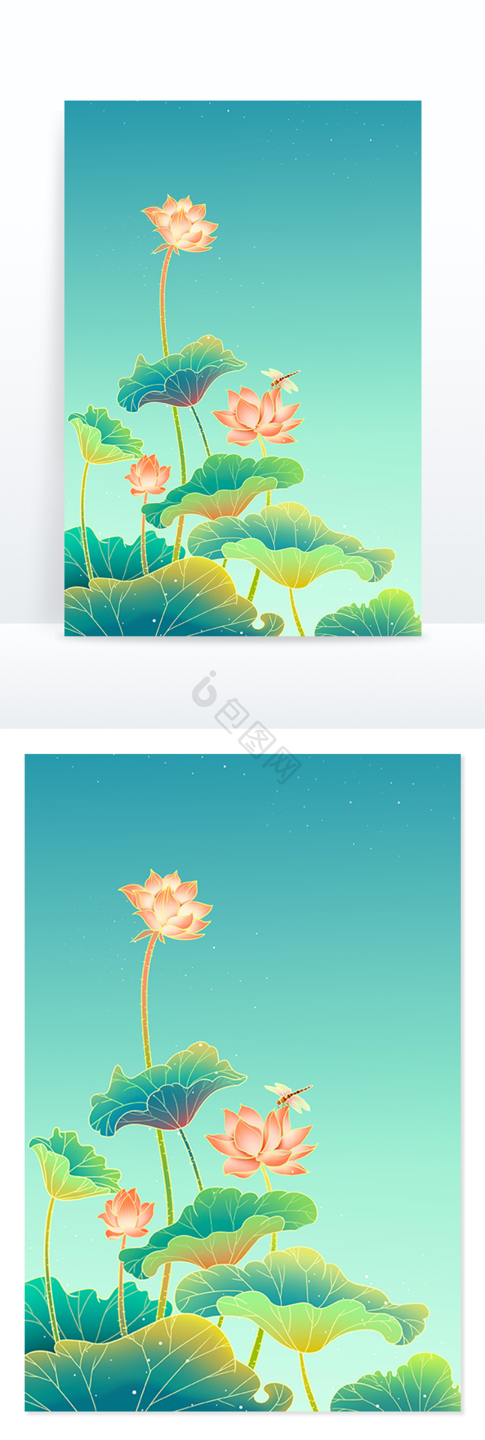 荷花插画png下载-包图网
