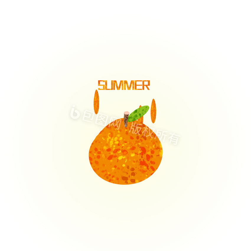 橙色手绘夏季夏日橙子水果动图GIF图片
