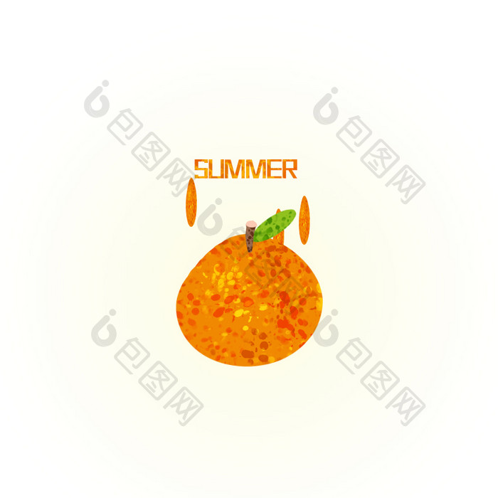 橙色手绘夏季夏日橙子水果动图GIF