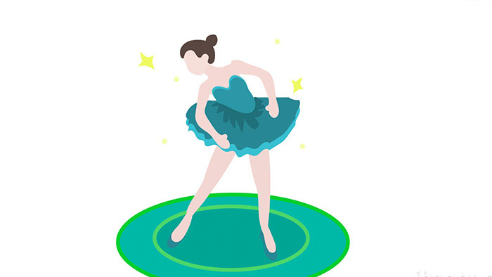 易用卡通mg动画舞蹈跳芭蕾的女孩