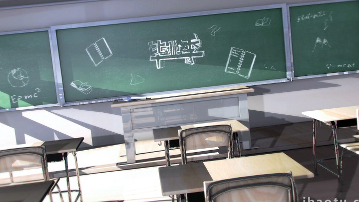 毕业季学校教室黑板logo动画AE模板