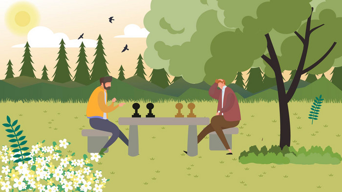 易用卡通mg动画竞技下棋二人对弈aep格式【视频下载】-包图网