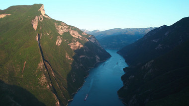 自然雄伟三峡风景山川河流祖国山河航拍