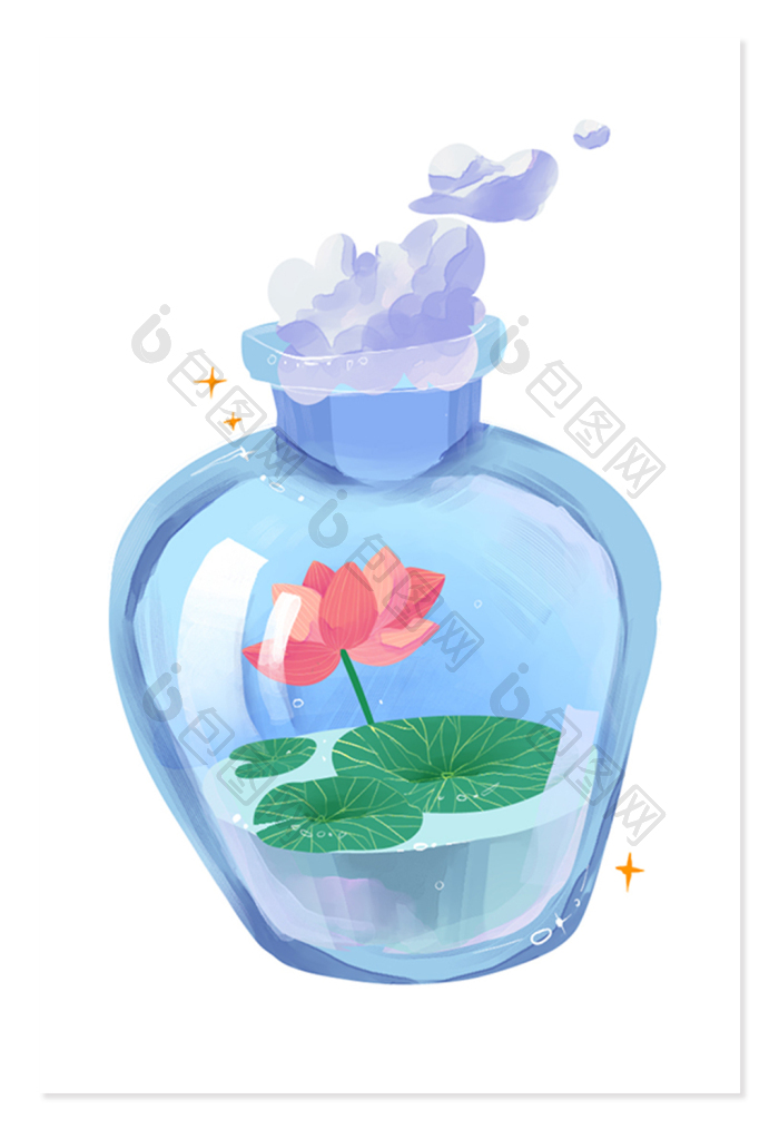 处暑瓶子荷花夏天