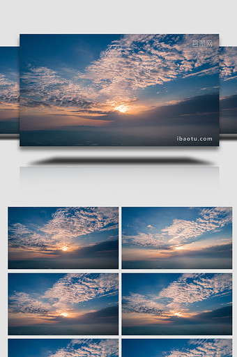 自然震撼清晨日出天空云层变化4k延时图片