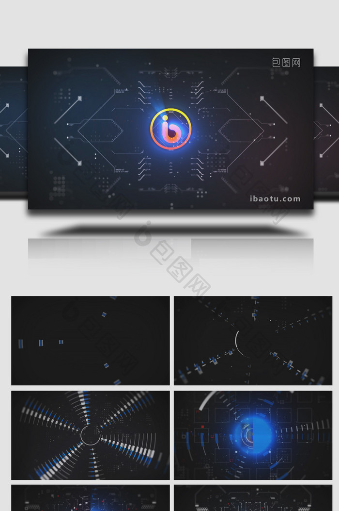 LOGO科技毛刺特效片头AE模板