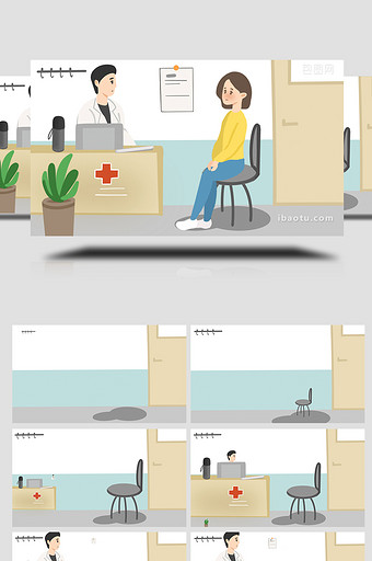 易用卡通mg动画医疗医院医生看病图片