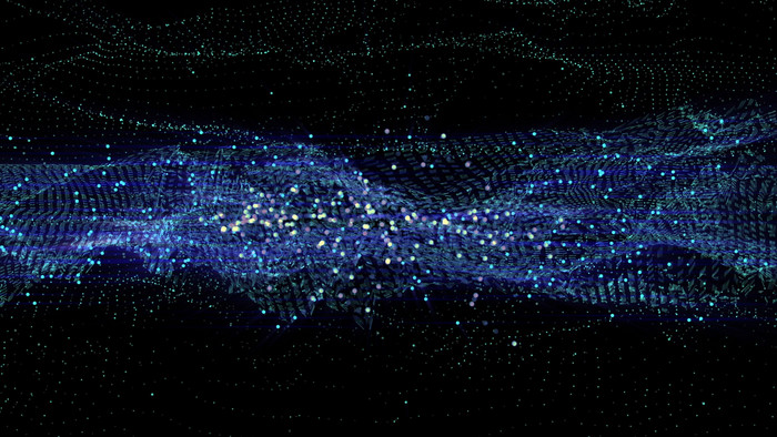 蓝色抽象宇宙太空粒子动画特效循环视频素材