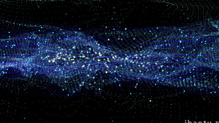 蓝色抽象宇宙太空粒子动画特效循环视频素材
