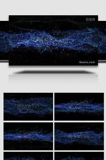 蓝色抽象宇宙太空粒子动画特效循环视频素材图片