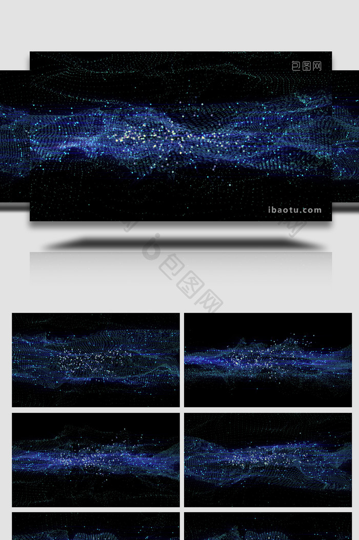 蓝色抽象宇宙太空粒子动画特效循环视频素材