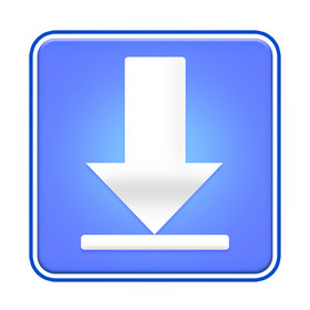 蓝色向下点击按钮图标引导点击gif