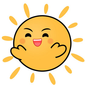 暖色开心面部表情太阳微笑gif