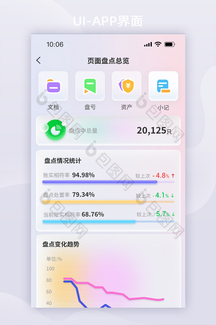 玻璃拟物化轻质感APP界面