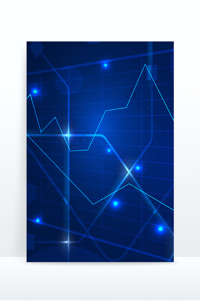 蓝色光效折线电子科技纹理背景