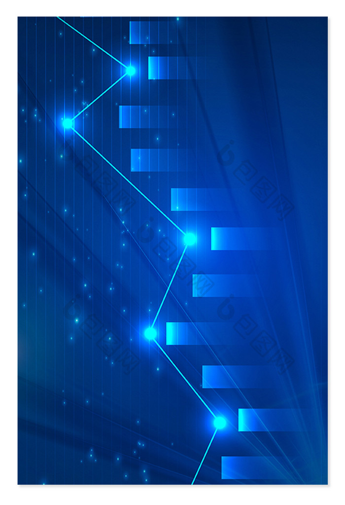 蓝色商务科技光效纹理质感几何折线背景