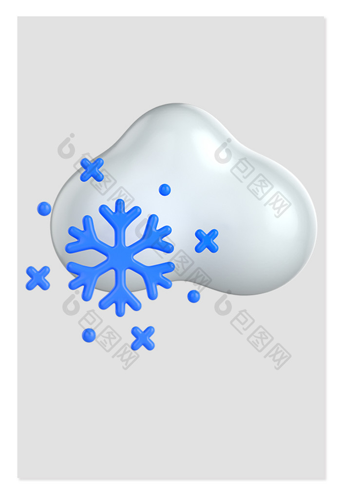 3D天气雪天元素建模渲染