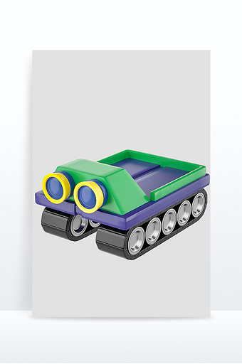 3D儿童玩具小车元素建模渲染图片