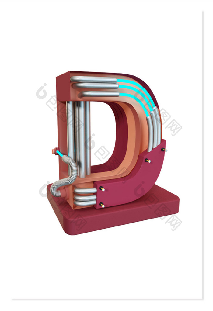 创意金属3D立体英文字母D