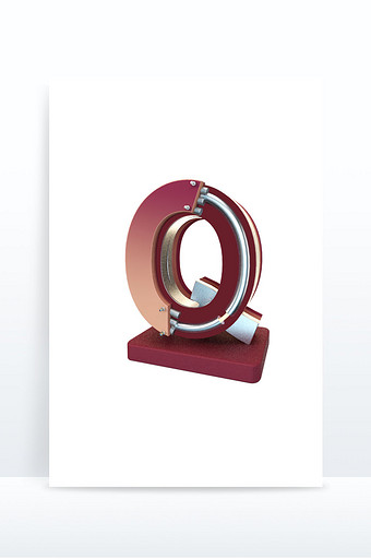 创意金属3D立体英文字母Q图片