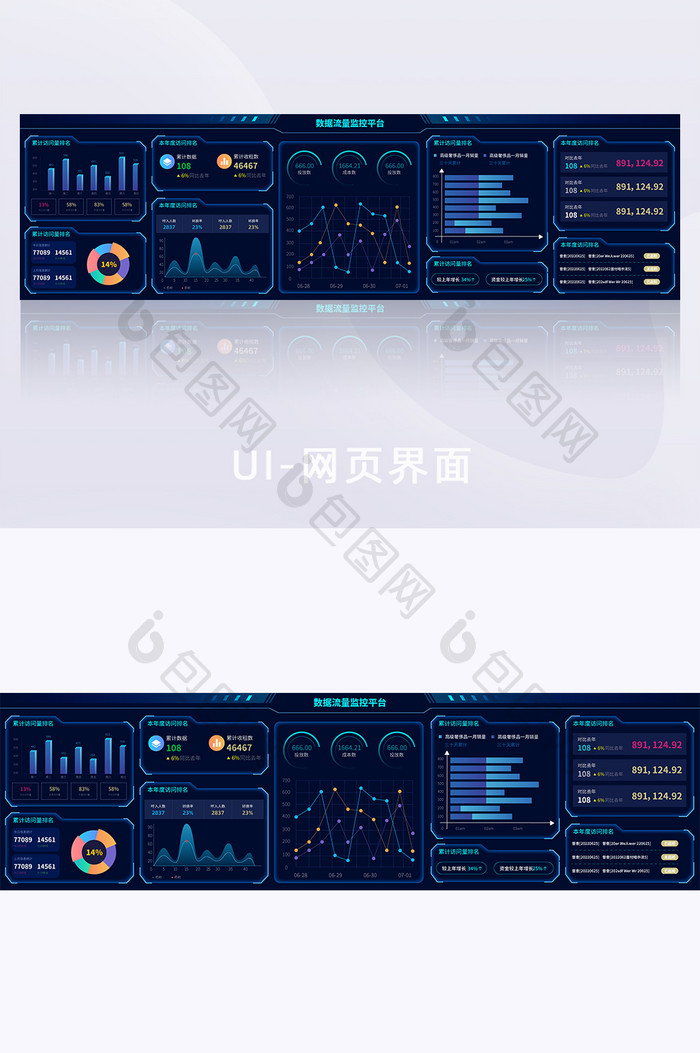 智能科技可视化大数据超级大屏操控智慧中心