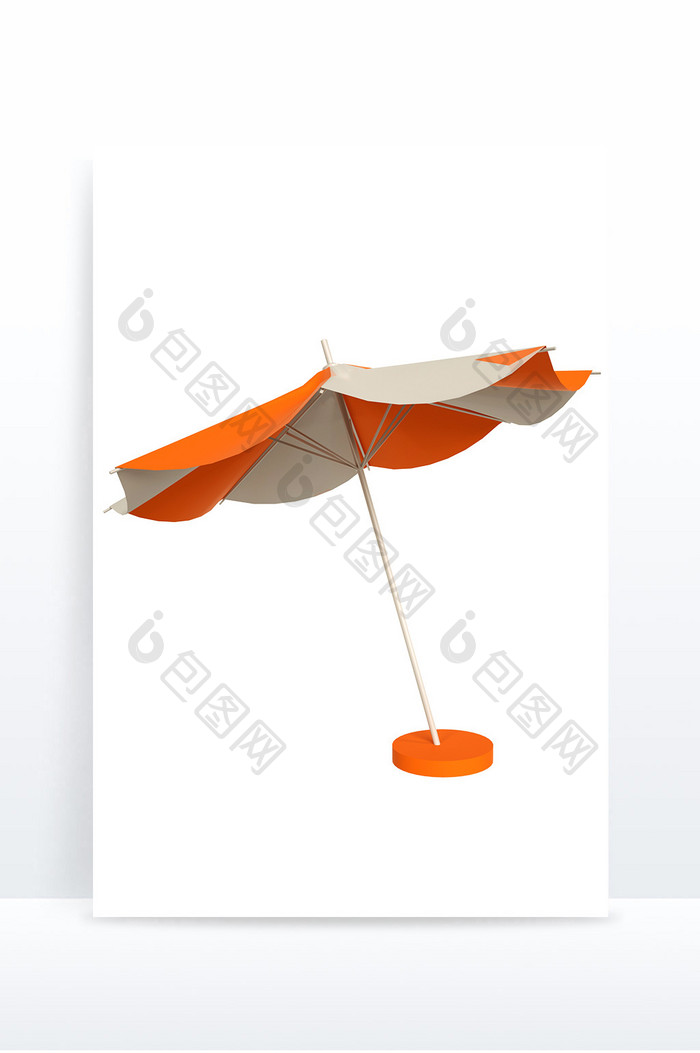 夏季海边度假遮阳伞3D元素