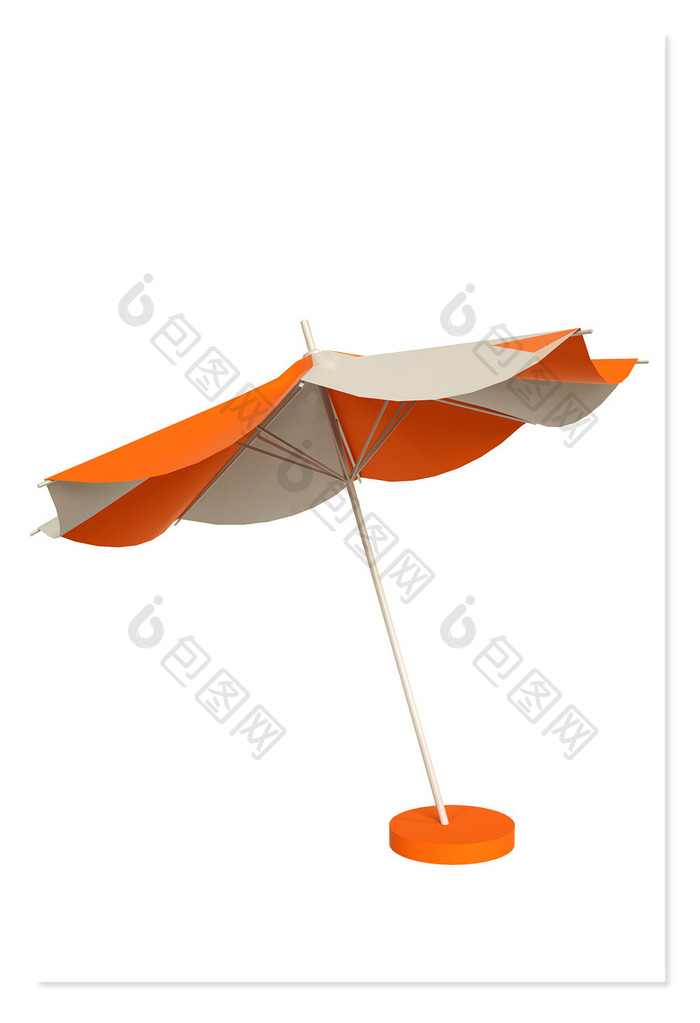 夏季海边度假遮阳伞3D元素