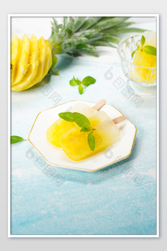 菠萝冰棍冰棒菠萝水果图片