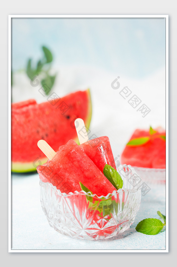 西瓜冰棍冰棒西瓜水果图片图片