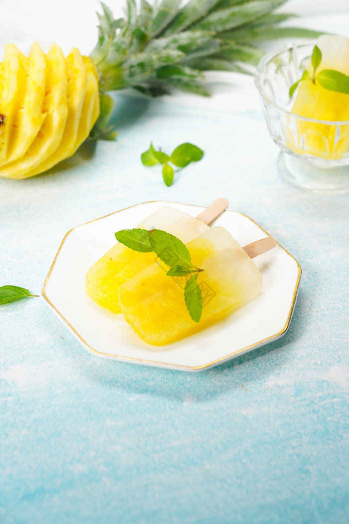 菠萝冰棍冰棒菠萝水果图片