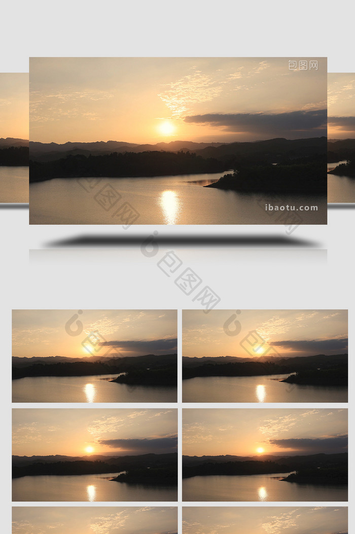 自然大气山水夕阳日落延时摄影