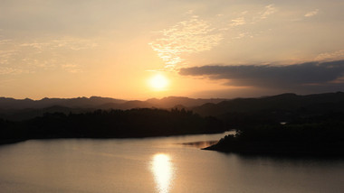 自然大气山水夕阳日落延时摄影