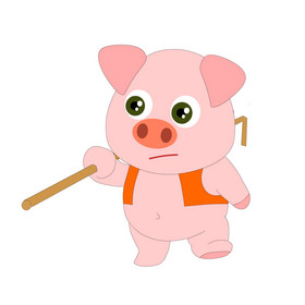 可爱卡通小猪走路动图GIF