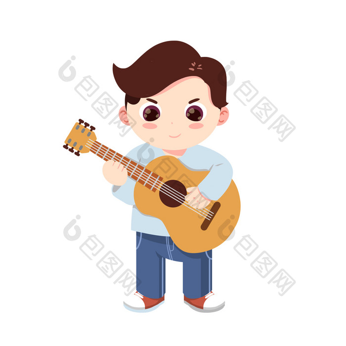 弹吉他的男孩唱歌音乐乐器动图GIF