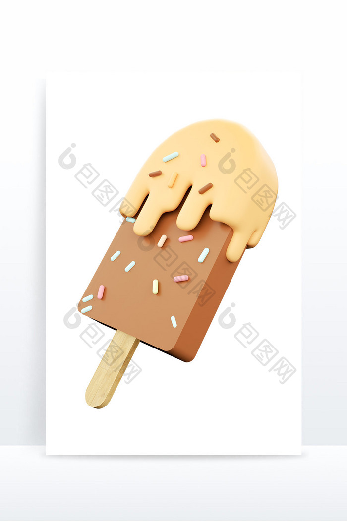 夏日丝滑牛奶冰淇淋模型