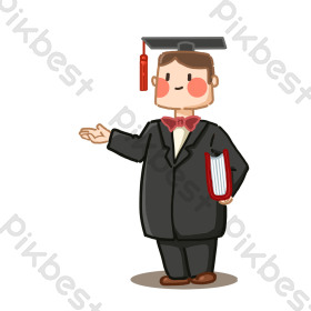 卡通职业人物教授教师学者动图gif