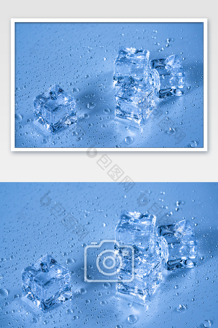 冰块冰镇透明冰块水滴摄影图