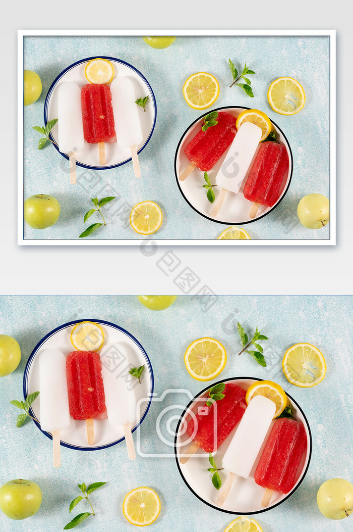 夏季冷饮冰棍柠檬片图片图片
